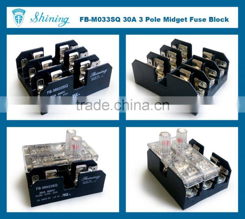 FB-M033SQ Equal To Bussmann 600V 30 Amp 3 Pole 10x38 Midget Fuse Box