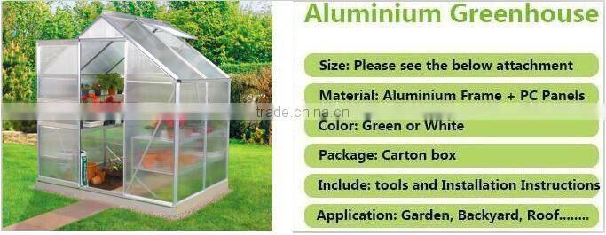 Aluminum hot sale easy installation top quality polycarbonate garden GREENHOUSE