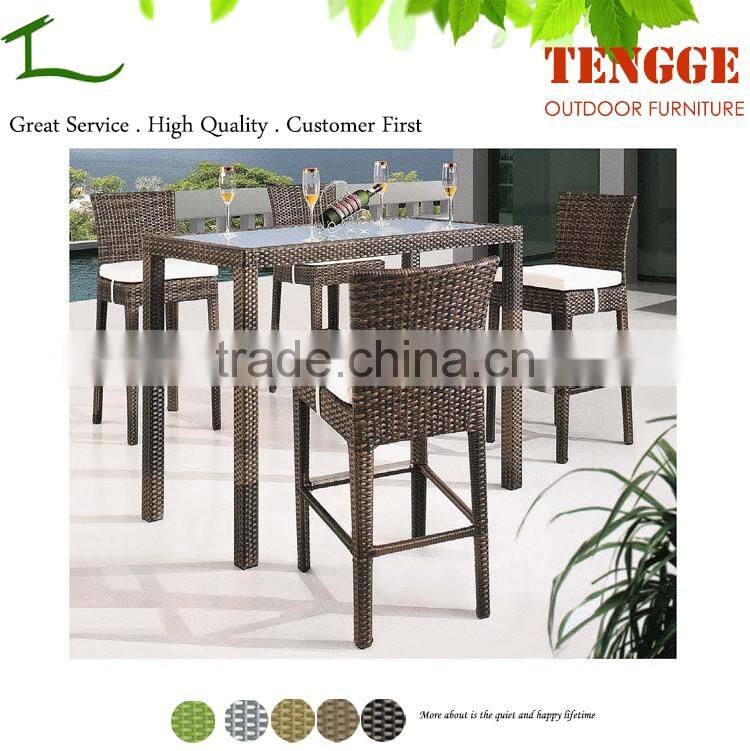 YH-8199 outdoor furniture rattan bar table and chairs