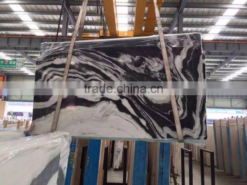 Chinese panda white marble polished tile