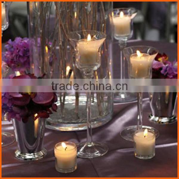 Hot sale luxury long-stemmed glass candle holder