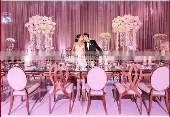 Promotion Round back design stackable steel wedding chair