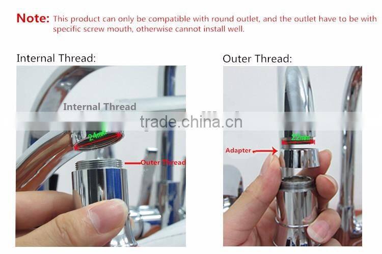 New Arrival Mini Anti-Splash LED Color Changing Faucet Mouth, LED Flashing Bubble Basin Faucet Light