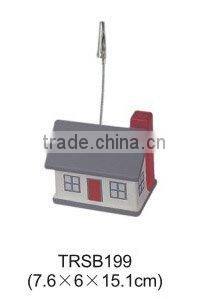 PU cottage memo holder/stress reliever house memo clip/anti stress house name card holder