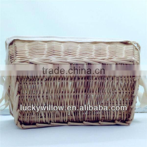 2017 white rectangle storage willow basket