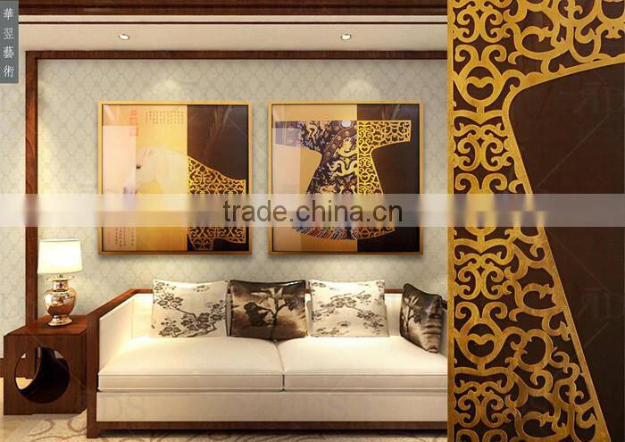 Framed Handmade horse Wall art MDF plaque with gold leaf