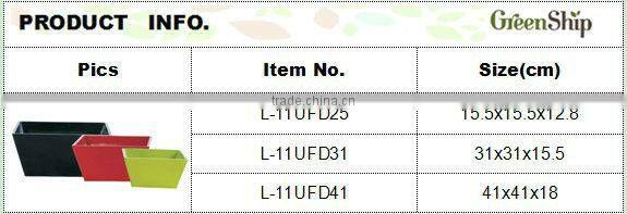 Colorful Indoor Decorative Square Shiny Flower Pot ( L-11UFD series)