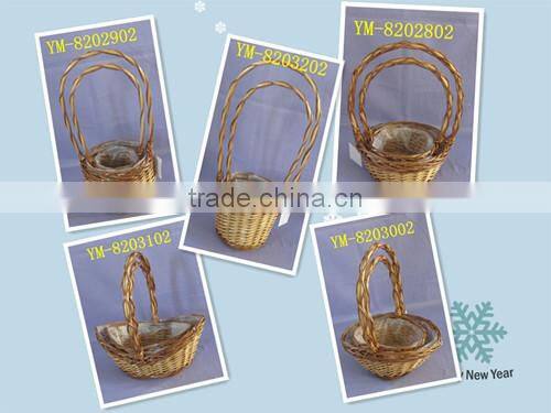 3pcs miniature wicker flower basket (factory supplier)