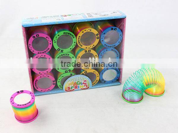 hot sale plastic colorful 3D LED light rainbow spring toys educational classic toys/promotional toys raibow circle