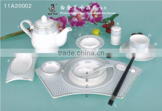 15PCS hotel white ceramic dinnerware set tableware set