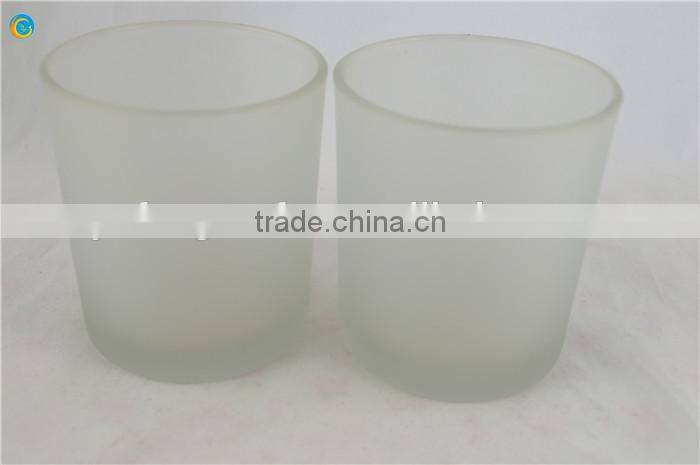 clear frosted glass candle holder