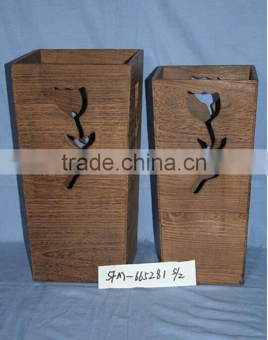 antique decorative wooden vase