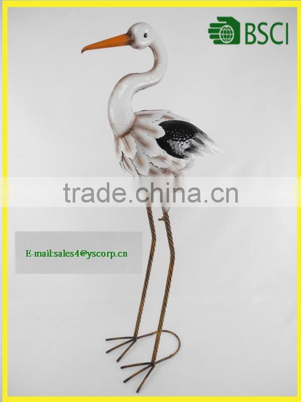 Tall Filigree Look Crane Garden Decor Head Down