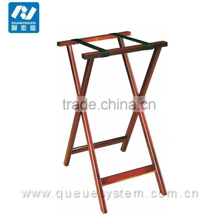 Solid Wood Hotel Room Luggage Rack with Back