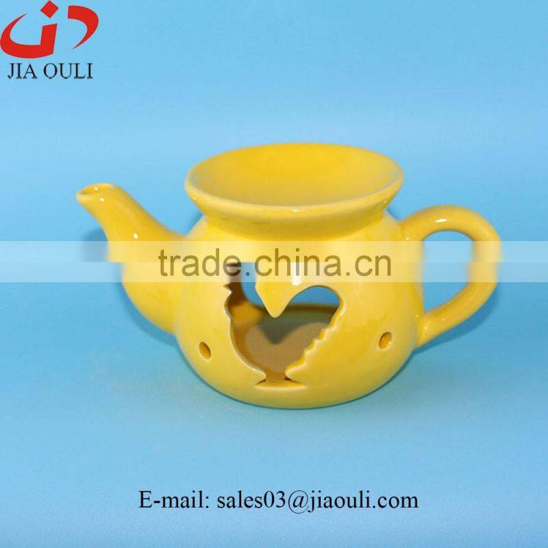 Hot design cheap teapot shape ceramic oil warmers, oil heater stove