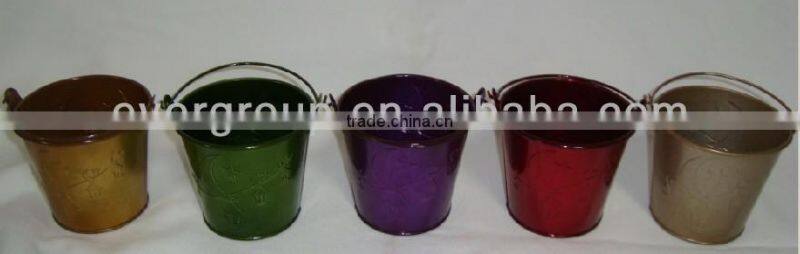 High Light Relief Round Green Flowerpot/Garden Planter