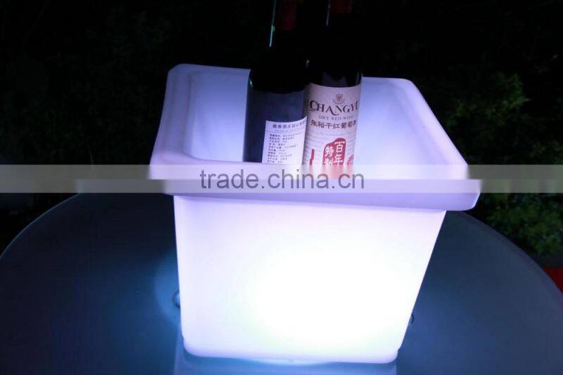 led illuminating plastic ice bucket, led furniture light flower pot