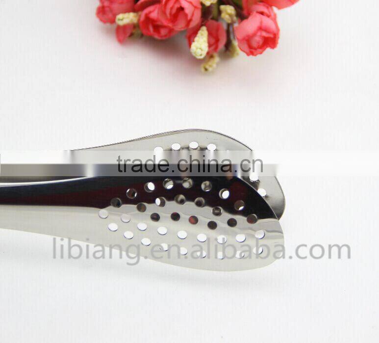 3 sizes stainless steel bread tongs/ bbq food tongs