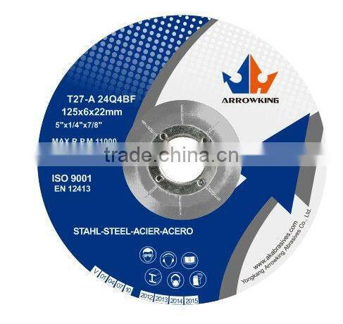 4-1/2" 115x3x22.2mm Grinding wheel for metal: steel and stainless steel