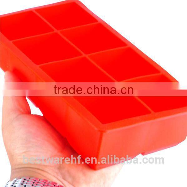 FDA square shape 8pcs silicone ice molds