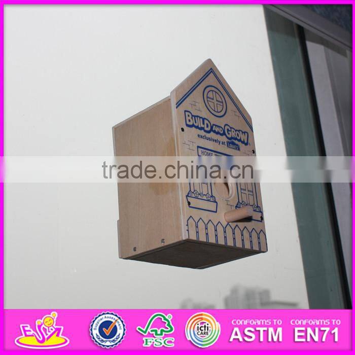 2016 new fashion funny children wooden bird house W03B049