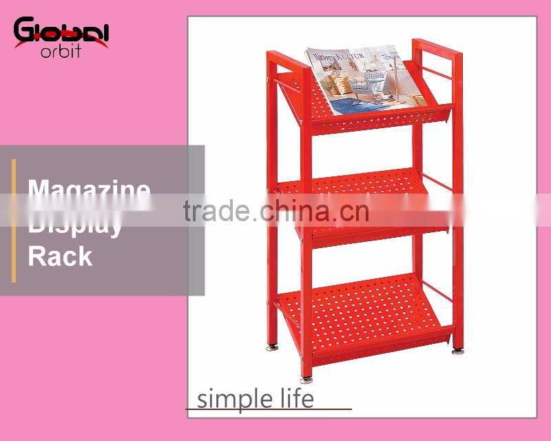 3 Wood Shelves Metal Frame Industrial Folding Storage Rack Shelf Bookcase