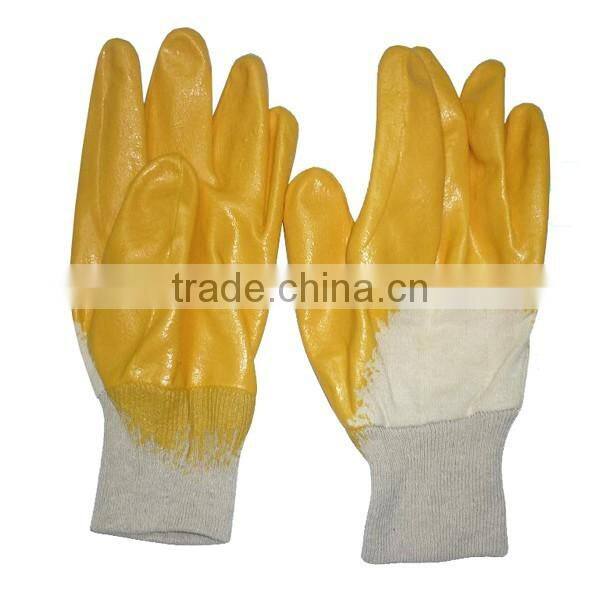 High Quality Yellow Nitrile Coated Gloves Cotton Work Gloves