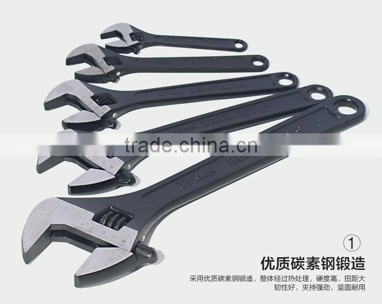 Berrylion 15"/375mm Adjustable Wrench Black Polished Adjustable Wrench