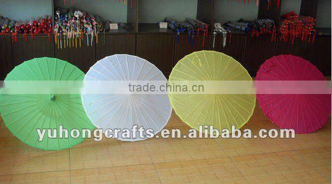 White color silk wedding parasol