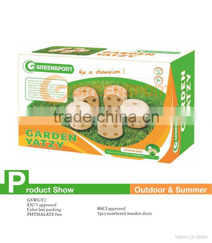 GSWGY2 Wooden dice game big garden yatzy