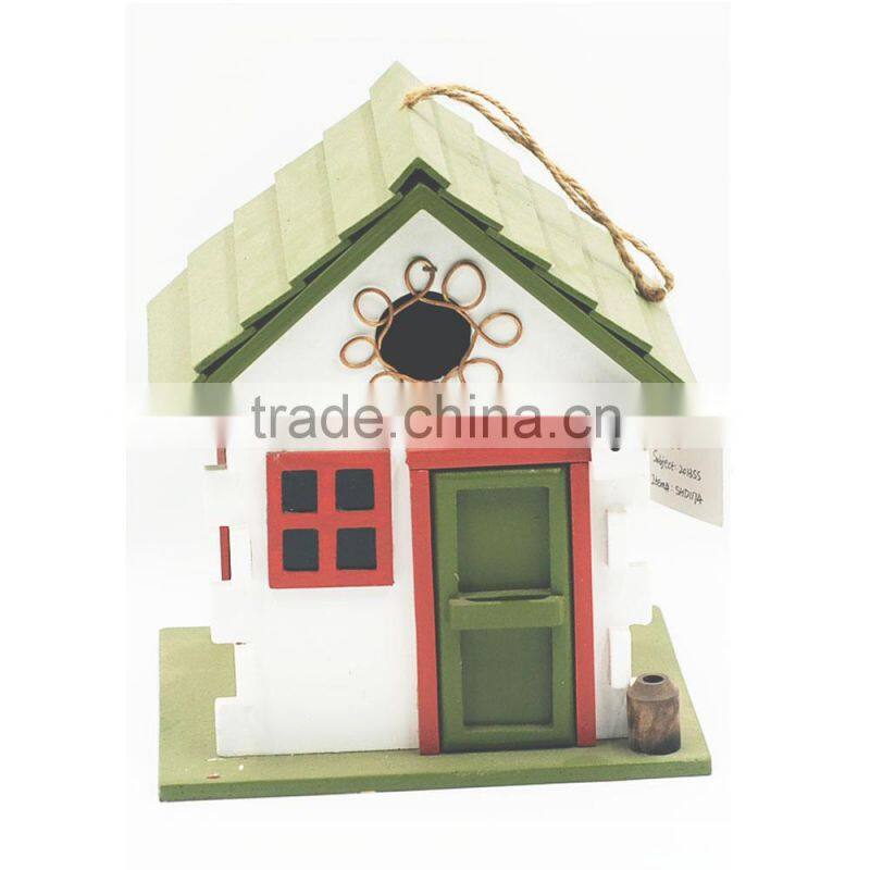 Green and red garden decoration bird cage antique wooden bird cage