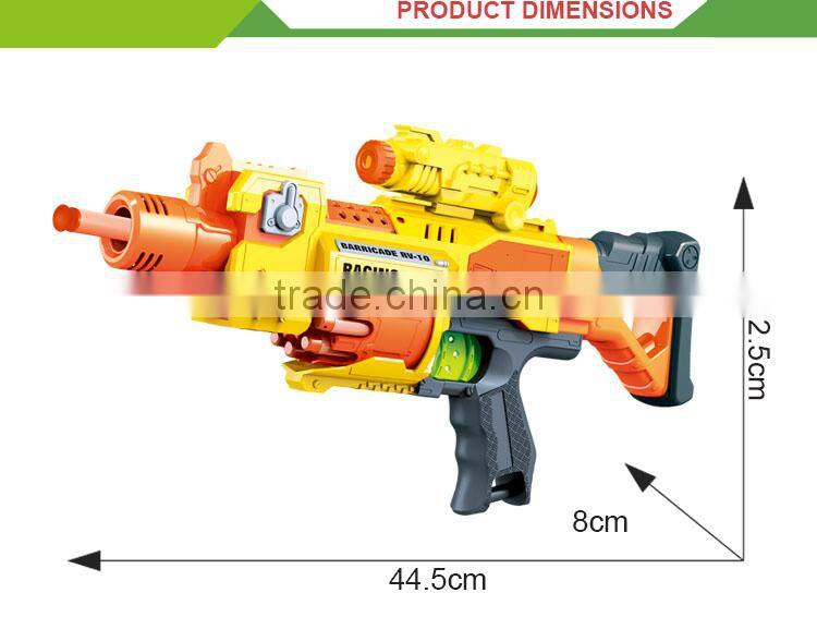 Safe air soft plastic shooting pop gun yellow bullet gun toy