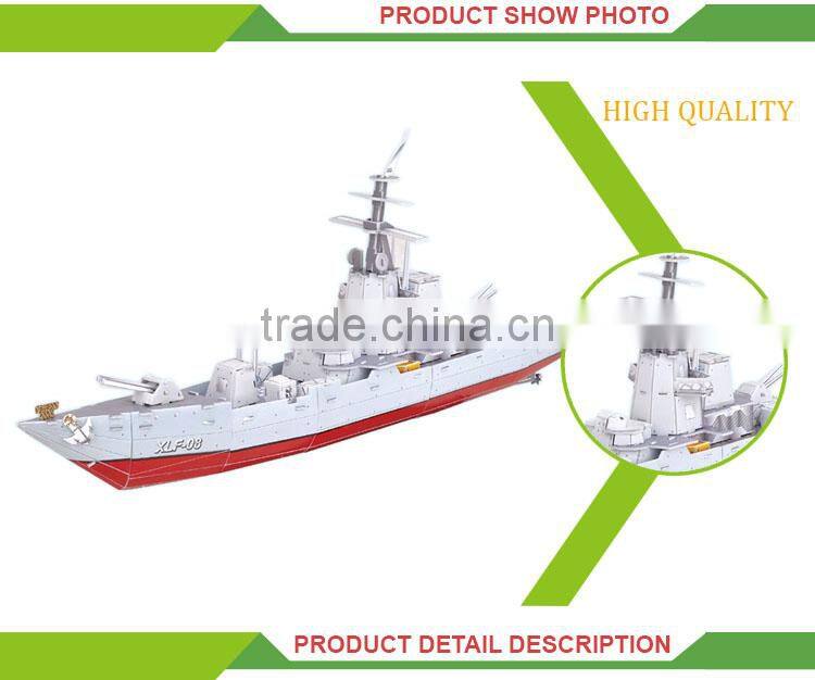 Newest product children intelligence toy 3d diy warship model