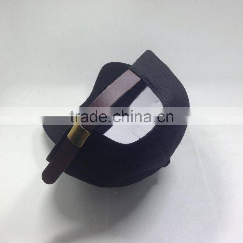 Brown Leather Strap Dad Cap With White Embroidery Logo