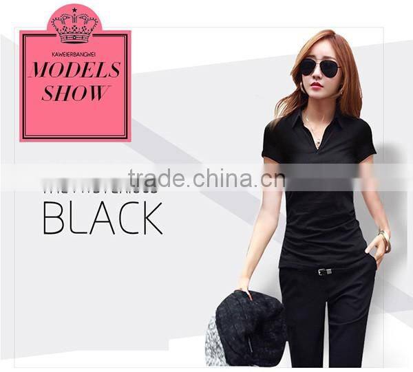 Women Polo shirts Short sleeves Fitted Tees blank Tops