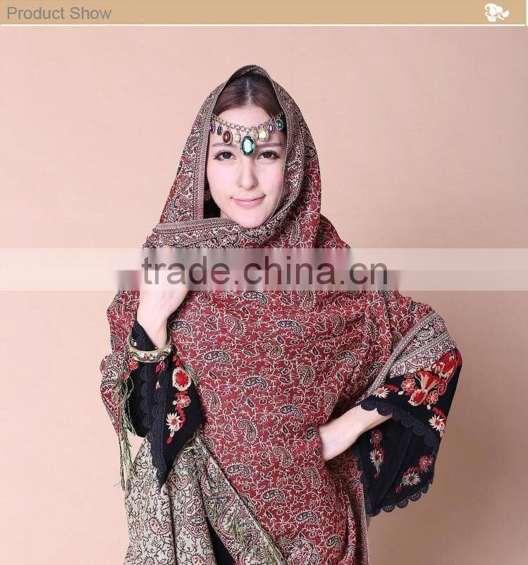 Turkey and India pashmina shawl warm/muslim prayer shawl hijab/wool cashmere shawl scarf