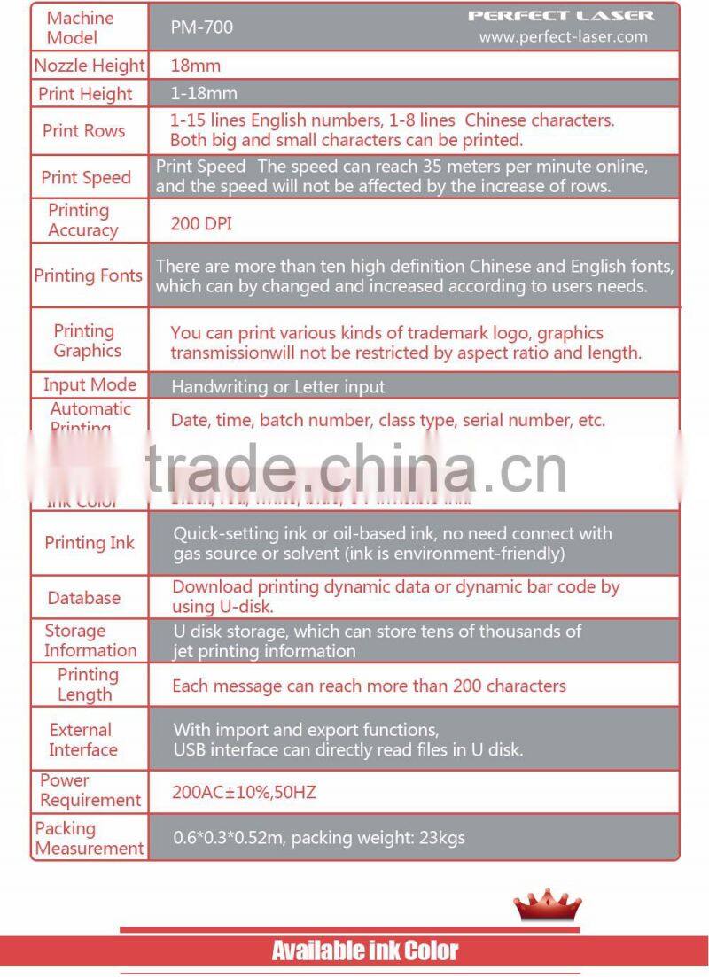 Hotsell Perfect Laser PM-700 High Resolution Barcode Inkjet Printer