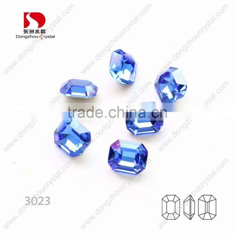 Nice sapphire octagon facets crystal fancy stone for jewelry/dress/shoes/bags/hats ornaments
