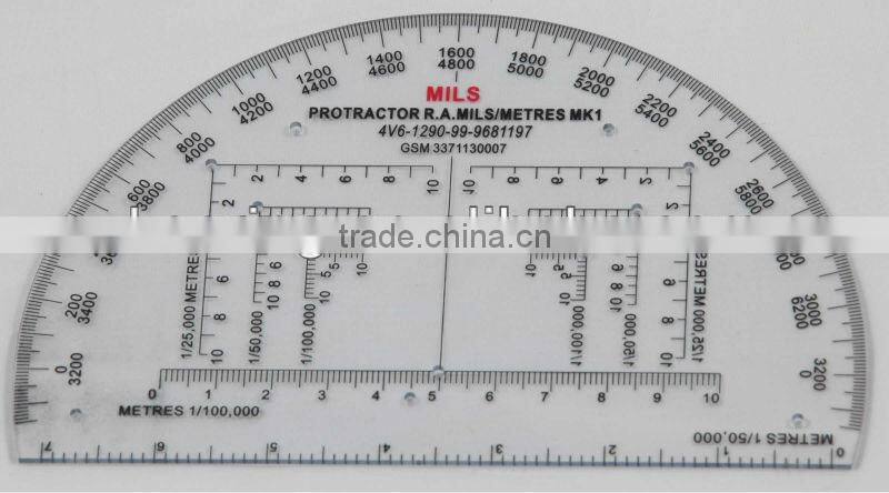 Kearing R.A.6 inch Protractor in Degrees and Mills field kit for accurate map reading #KMP-1