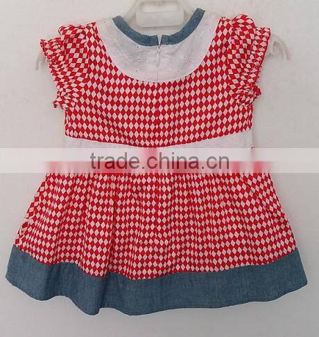 2016 sunny girls casual red white blue printed dress for summer