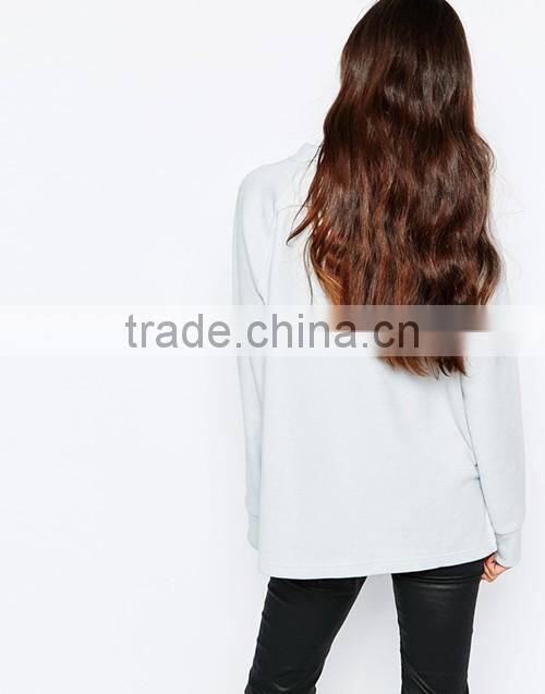 Fashion women high quality raglan long sleeves sweatshirt