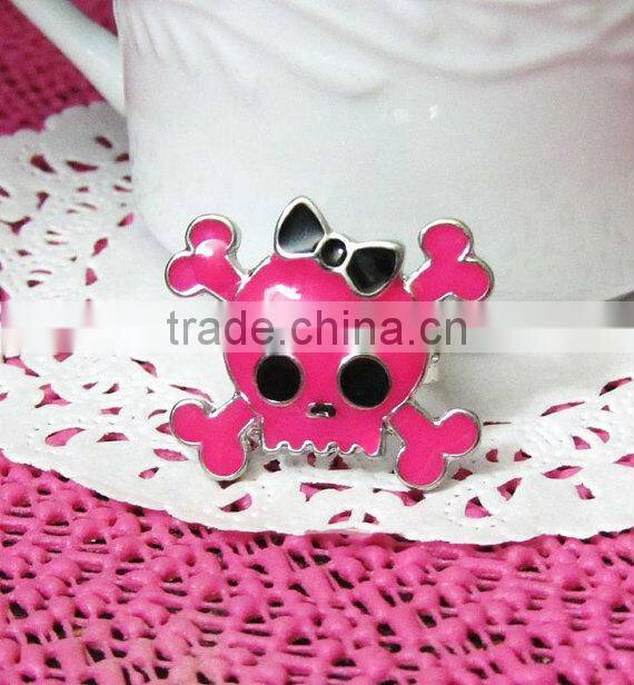 cute girly skull rings, fashion enamrl skull rings, lovely rings for girls