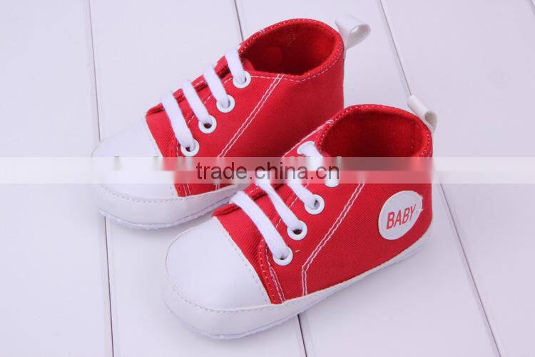 2014 new baby product boys brown cotton baby canvas shoe newborn shoes for boys prewalking