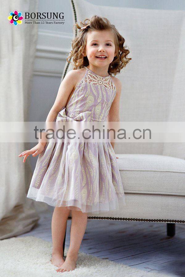 High quality low price baby gilrs party dress children summer sleveeless lace tulle cute dress