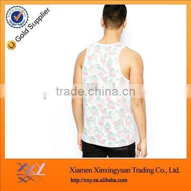 men's full print gym stringer singlets wholesale