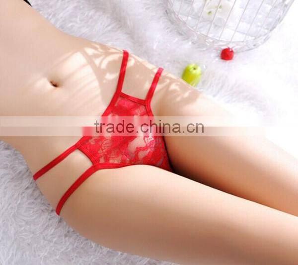 Sexy Women Lace Solid G-String V-String Underwear Ladies Briefs Lingerie