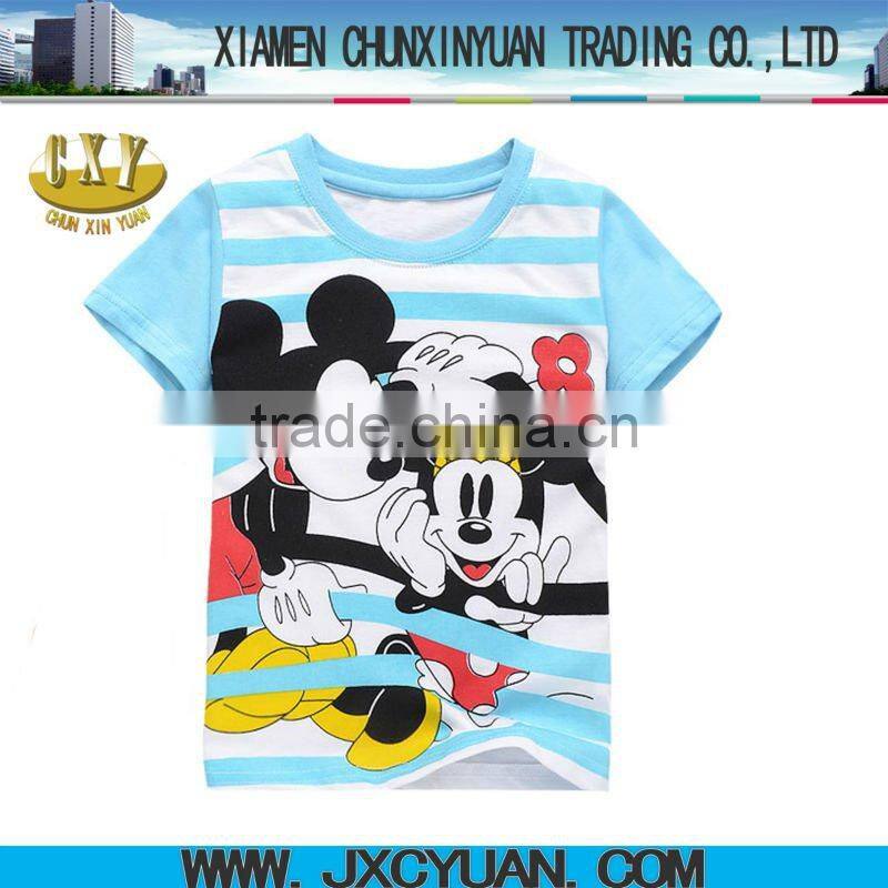 green children printing t shirts with cartoon printing