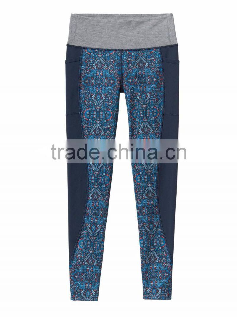 Custom Wide Waist Yoga Pants Tights With Leg Pockets Woman Leggings