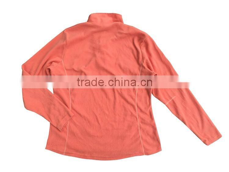 Outdoor sweatshirts custom 1/4zipper pink women fleece coat