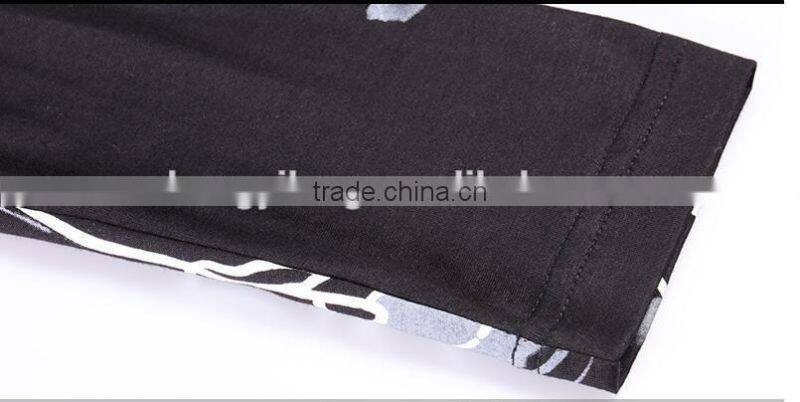 Men's black long sleeve 100% cotton printing streetwear t-shirt manufacturer